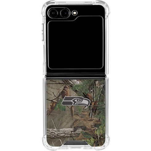 NFL Seattle Seahawks Realtree Xtra Green Camo Galaxy Z Flip5 5G Clear Case
