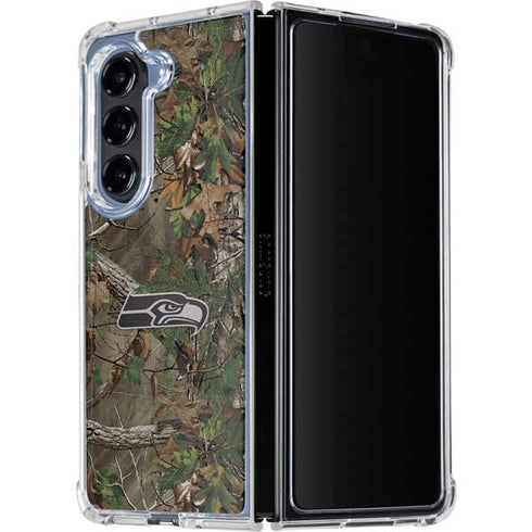 NFL Seattle Seahawks Realtree Xtra Green Camo Galaxy Z Fold5 5G Clear Case