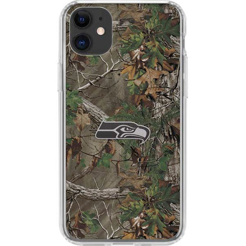 NFL Seattle Seahawks Realtree Xtra Green Camo iPhone 11 Clear Case