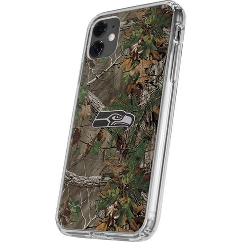 NFL Seattle Seahawks Realtree Xtra Green Camo iPhone 11 Clear Case