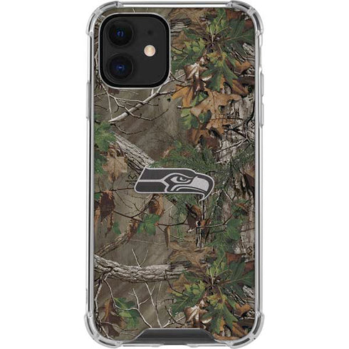 NFL Seattle Seahawks Realtree Xtra Green Camo iPhone 12 Mini Clear Case