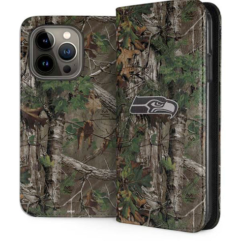 NFL Seattle Seahawks Realtree Xtra Green Camo iPhone 13 Pro Folio Case