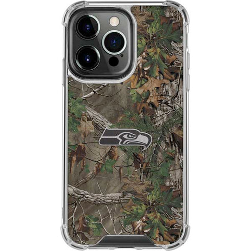 NFL Seattle Seahawks Realtree Xtra Green Camo iPhone 15 Pro Clear Case