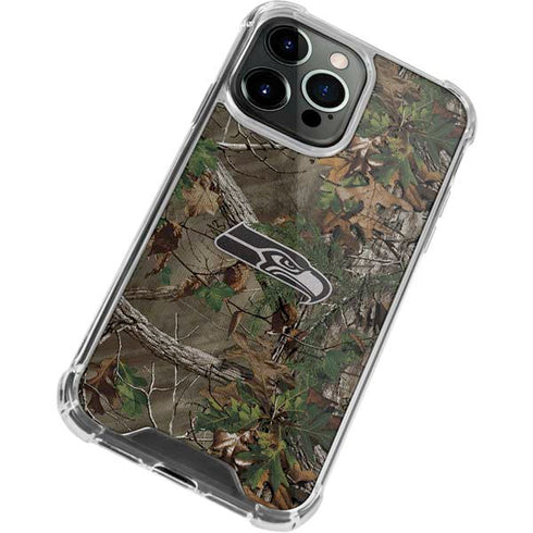 NFL Seattle Seahawks Realtree Xtra Green Camo iPhone 15 Pro Max Clear Case