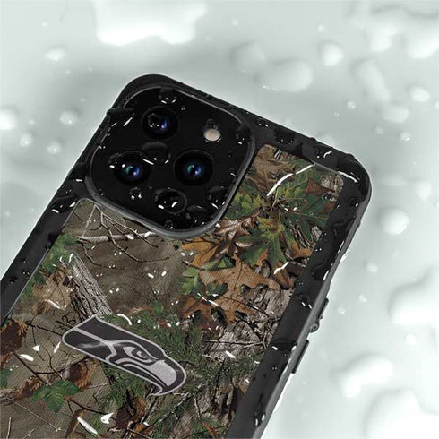 NFL Seattle Seahawks Realtree Xtra Green Camo iPhone 14 Pro Max Waterproof Case