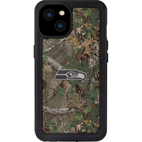 NFL Seattle Seahawks Realtree Xtra Green Camo iPhone 15 Plus Waterproof Case