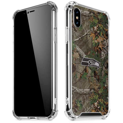 NFL Seattle Seahawks Realtree Xtra Green Camo iPhone XS Max Clear Case
