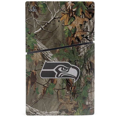 NFL Seattle Seahawks Realtree Xtra Green Camo PS5 Slim Disk Console Skin