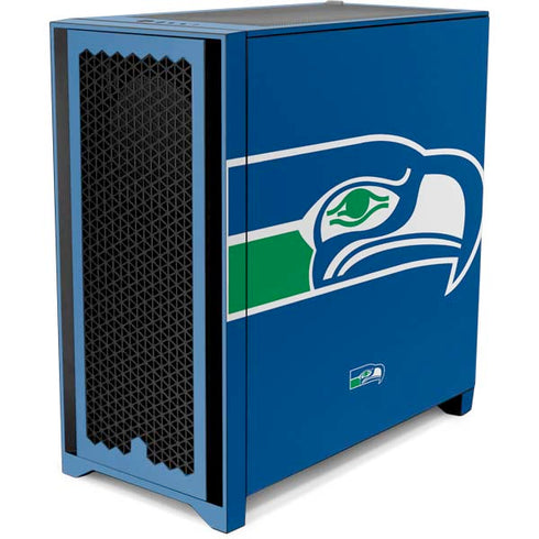 NFL Seattle Seahawks Retro Logo Corsair 4000D Tempered Glass Mid-Tower ATX Case Skin