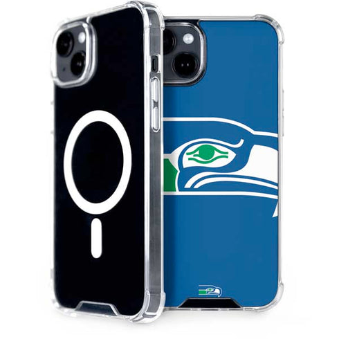 NFL Seattle Seahawks Retro Logo iPhone 15 Plus MagSafe Case