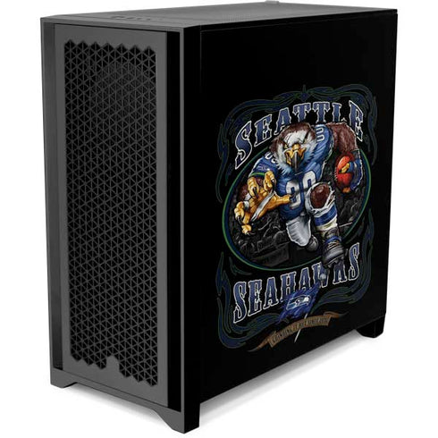 Liquid Blue NFL Seattle Seahawks Running Back Corsair 4000D Tempered Glass Mid-Tower ATX Case Skin