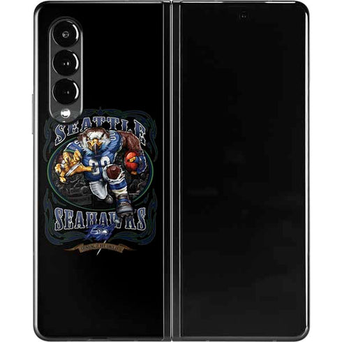 Liquid Blue NFL Seattle Seahawks Running Back Galaxy Z Fold3 5G Skin