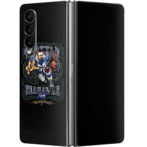 Liquid Blue NFL Seattle Seahawks Running Back Galaxy Z Fold4 5G Skin