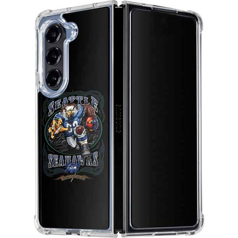 Liquid Blue NFL Seattle Seahawks Running Back Galaxy Z Fold5 5G Clear Case