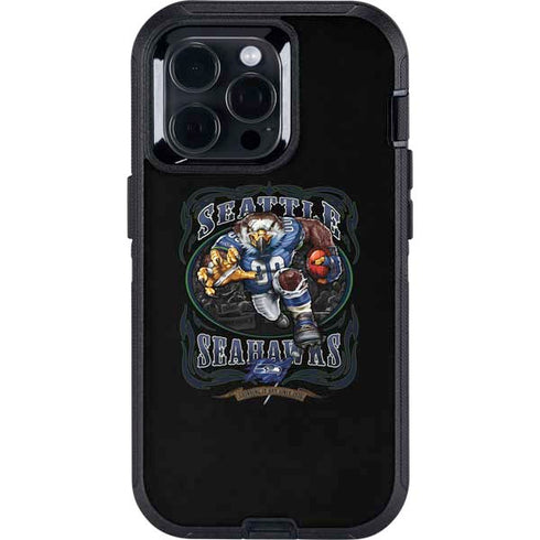 Liquid Blue NFL Seattle Seahawks Running Back Otterbox Defender iPhone Skin