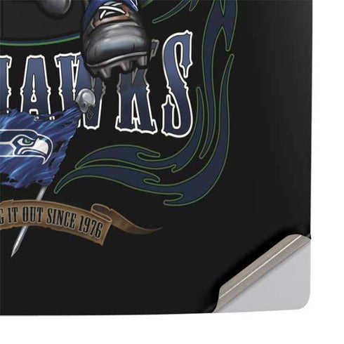 Liquid Blue NFL Seattle Seahawks Running Back PS5 Slim Disk Console Skin