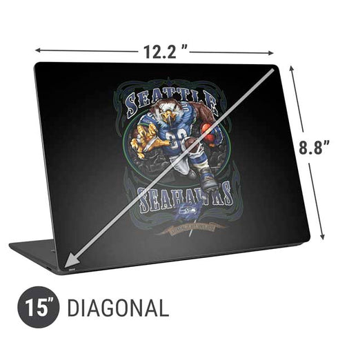 Liquid Blue NFL Seattle Seahawks Running Back Universal Laptop 15in (12.2 x 8.8in) Skin