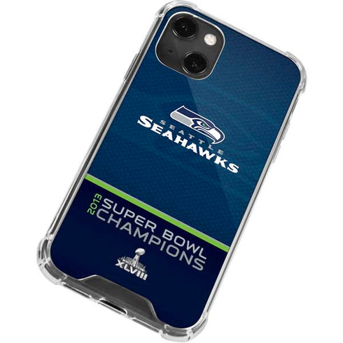 NFL Seattle Seahawks Super Bowl XLVIII iPhone 15 Plus Clear Case