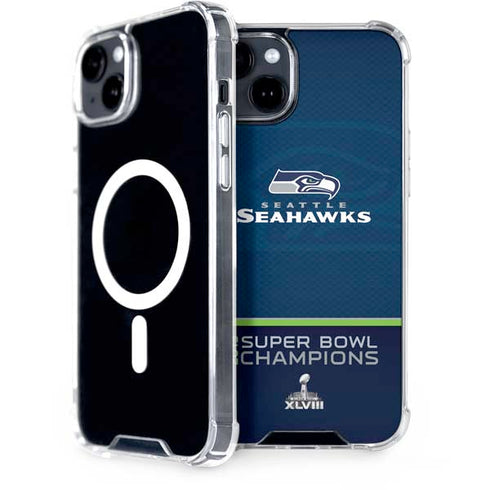 NFL Seattle Seahawks Super Bowl XLVIII iPhone 15 Plus MagSafe Case