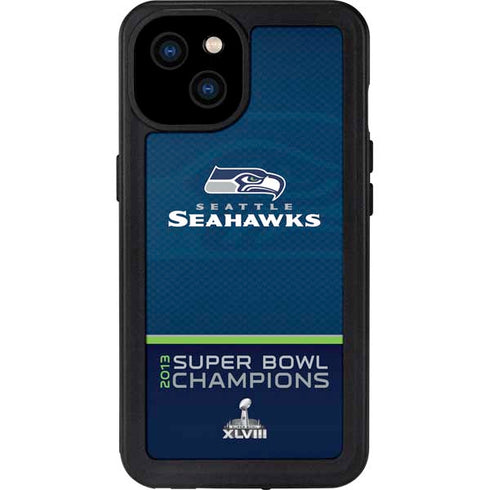 NFL Seattle Seahawks Super Bowl XLVIII iPhone 15 Plus Waterproof Case