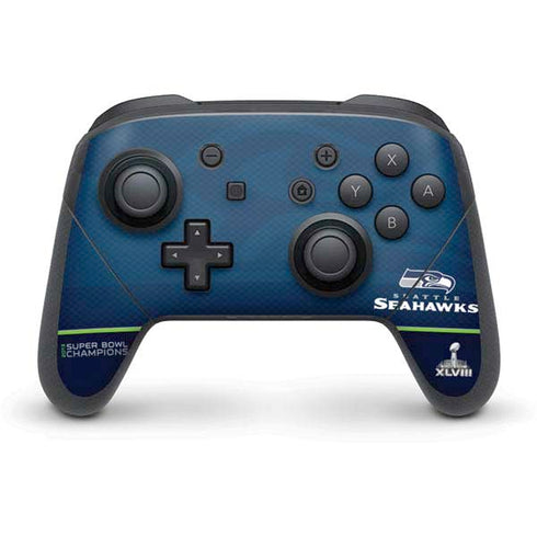 NFL Seattle Seahawks Super Bowl XLVIII Nintendo Switch Pro Controller Skin