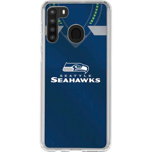 NFL Seattle Seahawks Team Jersey Galaxy A21 Clear Case