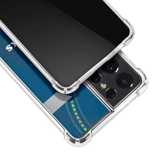 NFL Seattle Seahawks Team Jersey Galaxy S21 Ultra 5G Clear Case