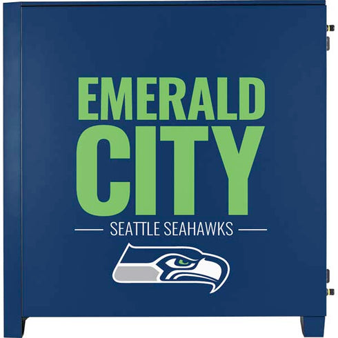 NFL Seattle Seahawks Team Motto Corsair 4000D Tempered Glass Mid-Tower ATX Case Skin