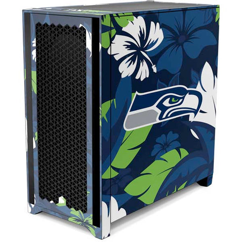 NFL Seattle Seahawks Tropical Print Corsair 4000D Tempered Glass Mid-Tower ATX Case Skin