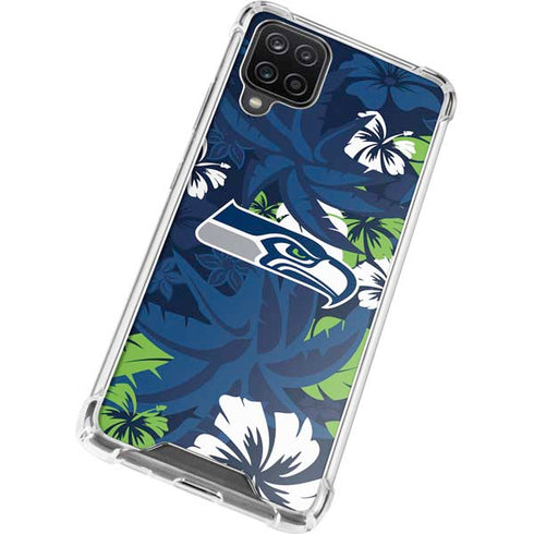 NFL Seattle Seahawks Tropical Print Galaxy A12 Clear Case