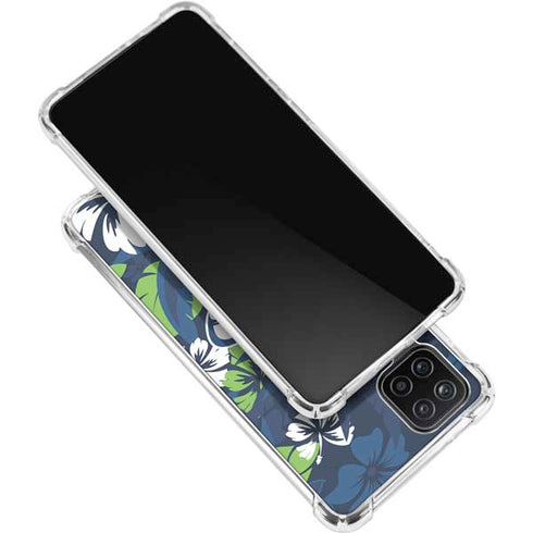 NFL Seattle Seahawks Tropical Print Galaxy A12 Clear Case