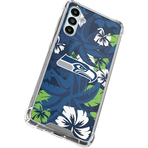 NFL Seattle Seahawks Tropical Print Galaxy A13 5G Clear Case