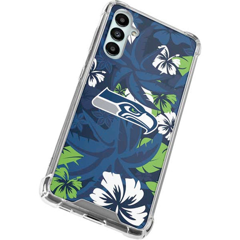 NFL Seattle Seahawks Tropical Print Galaxy A14 5G Clear Case
