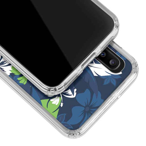 NFL Seattle Seahawks Tropical Print Galaxy A30 Clear Case