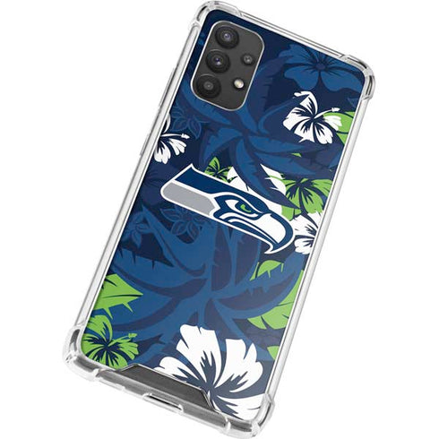 NFL Seattle Seahawks Tropical Print Galaxy A32 5G Clear Case