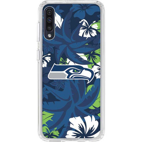NFL Seattle Seahawks Tropical Print Galaxy A50 Clear Case