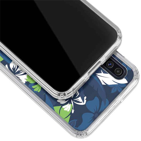 NFL Seattle Seahawks Tropical Print Galaxy A50 Clear Case