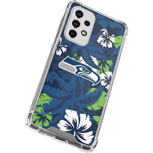 NFL Seattle Seahawks Tropical Print Galaxy A53 5G Clear Case
