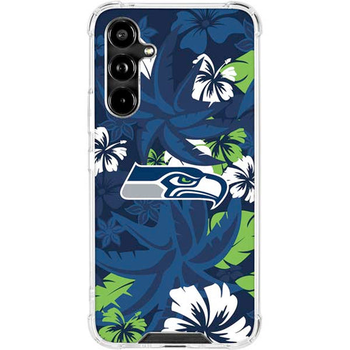 NFL Seattle Seahawks Tropical Print Galaxy A54 5G Clear Case