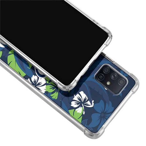 NFL Seattle Seahawks Tropical Print Galaxy A71 5G Clear Case
