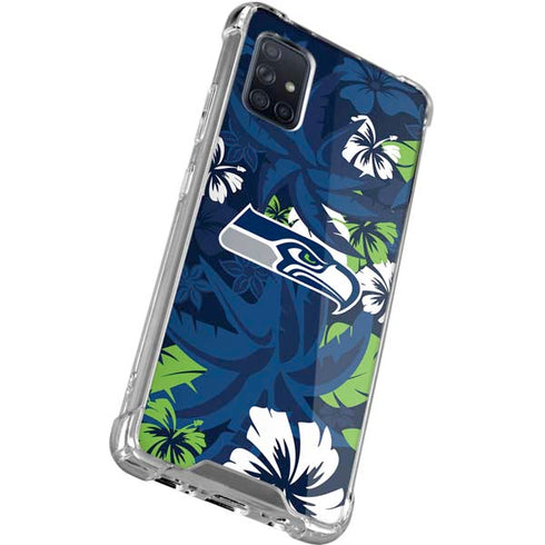NFL Seattle Seahawks Tropical Print Galaxy A71 5G Clear Case
