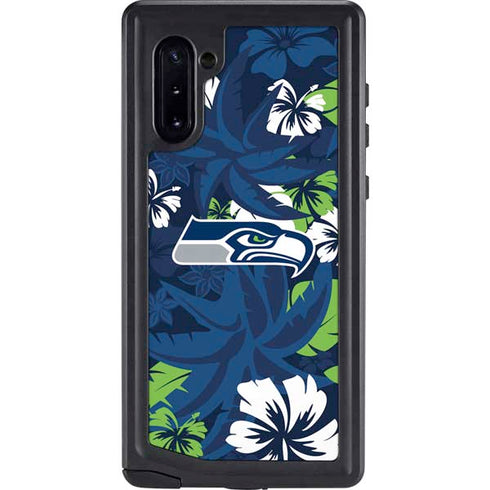 NFL Seattle Seahawks Tropical Print Galaxy Note 10 Waterproof Case