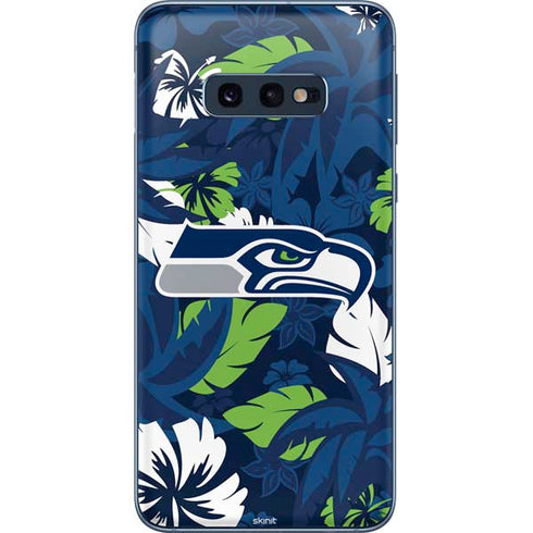 NFL Seattle Seahawks Tropical Print Galaxy S10e Skin