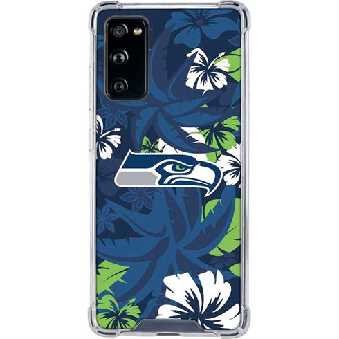 NFL Seattle Seahawks Tropical Print Galaxy S20 FE Clear Case