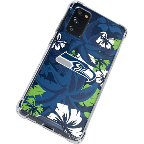 NFL Seattle Seahawks Tropical Print Galaxy S20 FE Clear Case
