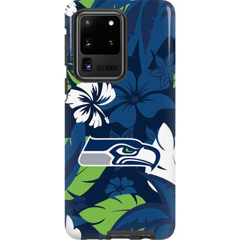 NFL Seattle Seahawks Tropical Print Galaxy S20 Ultra 5G Pro Case