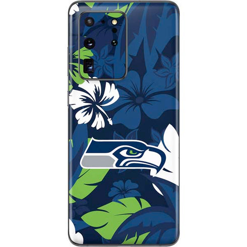 NFL Seattle Seahawks Tropical Print Galaxy S20 Ultra 5G Skin