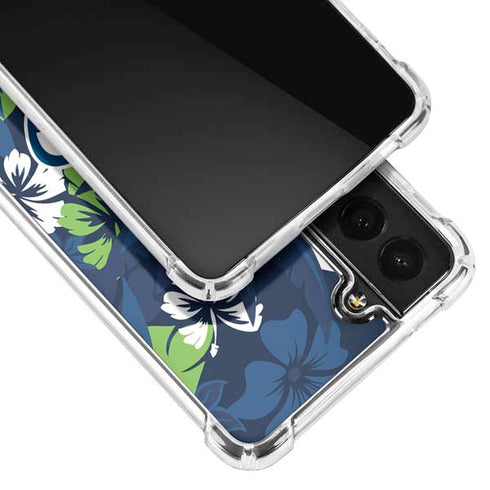 NFL Seattle Seahawks Tropical Print Galaxy S21 5G Clear Case