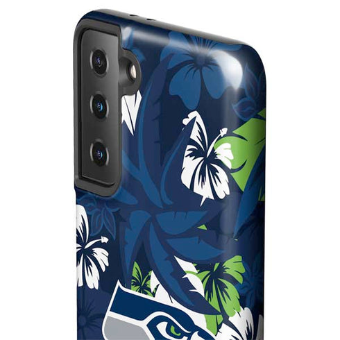 NFL Seattle Seahawks Tropical Print Galaxy S21 Plus 5G Pro Case