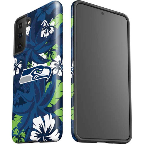 NFL Seattle Seahawks Tropical Print Galaxy S21 Plus 5G Pro Case